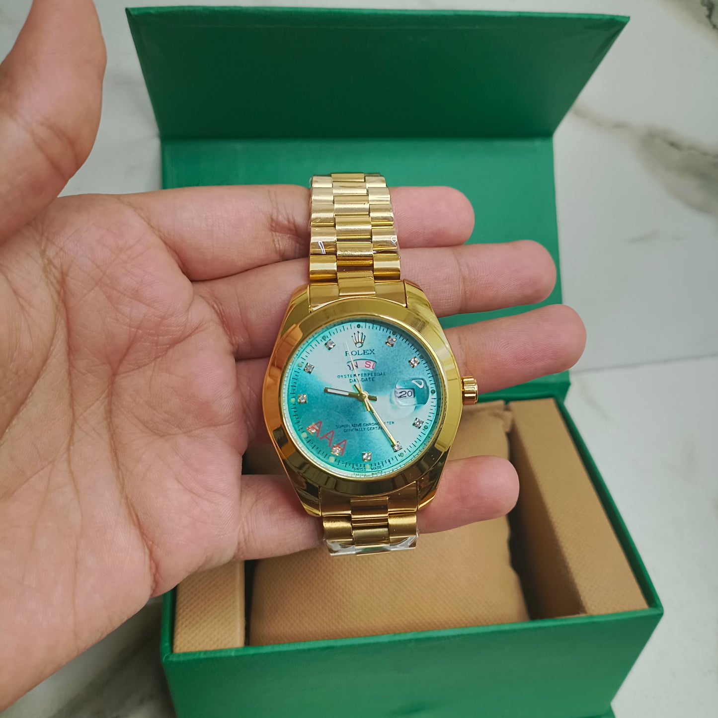 Rolex Watch DayDate - Golden With Blue Dial