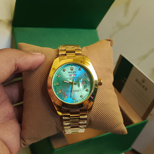 Rolex Watch DayDate - Golden With Blue Dial