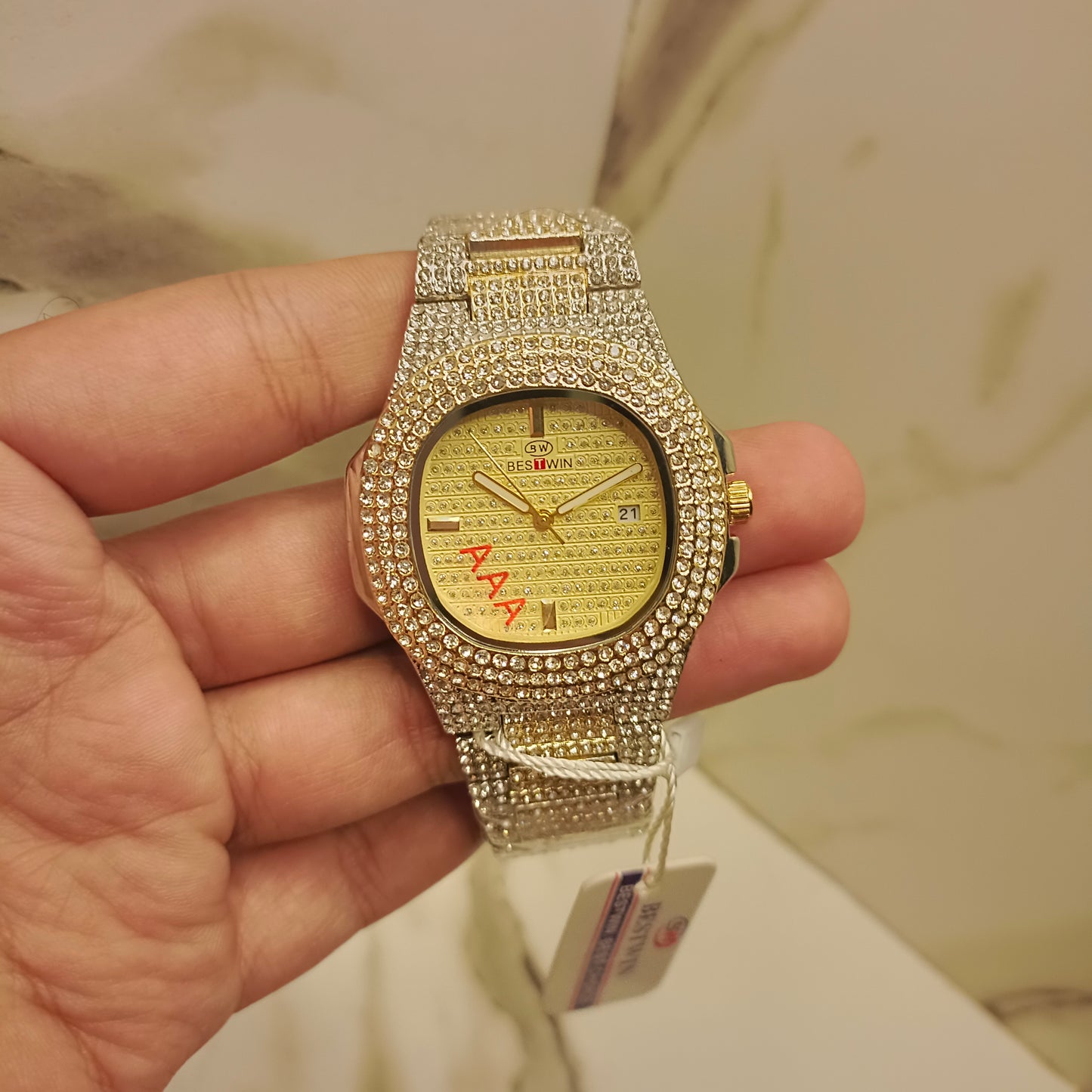 Bestwin Ice-Toned Golden Watch
