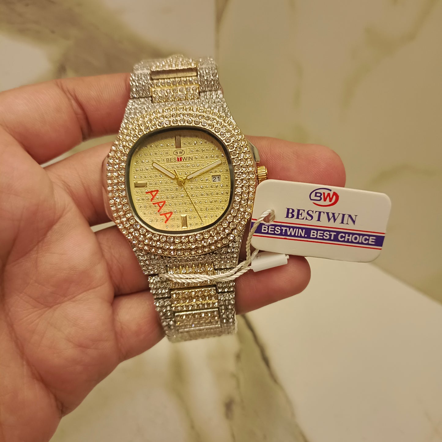 Bestwin Ice-Toned Golden Watch