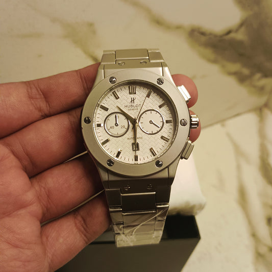 Hublot Cut White Chronograph Watch