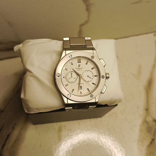 Hublot Cut White Chronograph Watch